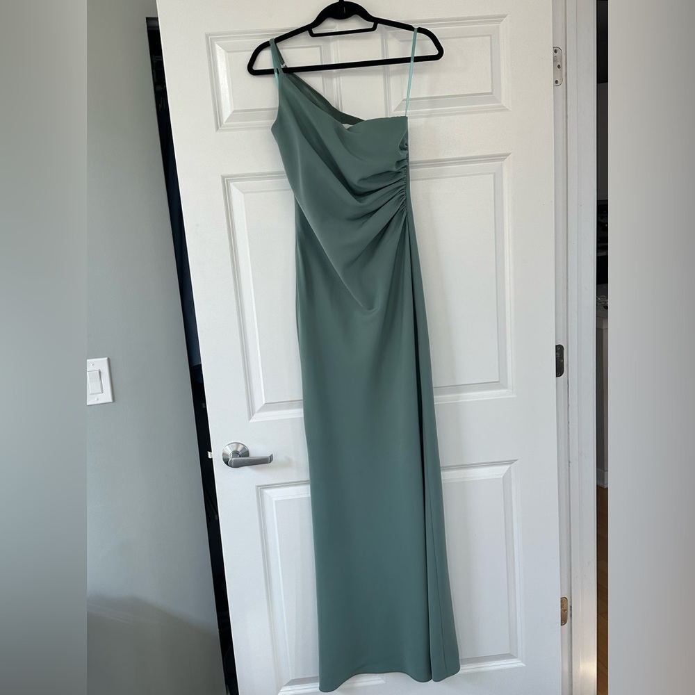 Revelry Jade Crepe Bridesmaid Dress